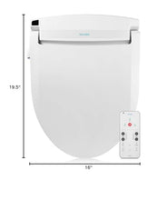 Brondell BL97 Swash Elongated Electronic Bidet Toilet Seat, Fits Elongated Toilets, White