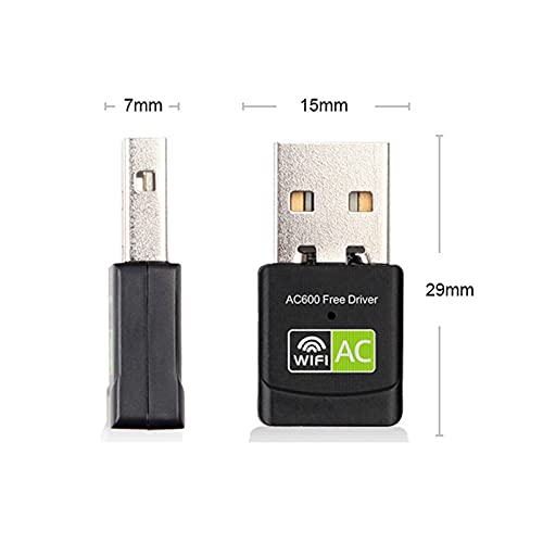 WEIWO Adapter Ethernet Dongle 600Mbps 5Ghz LAN Adapter PC Antena Receiver AC Network Card(D)