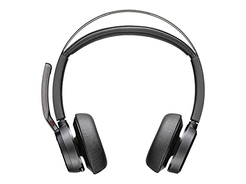 Poly - Voyager Focus 2 UC USB-C Headset (Plantronics) - Bluetooth Dual-Ear (Stereo) Headset with Boom Mic - USB-C PC/Mac Compatible - Active Noise Canceling - Works with Teams, Zoom (Certified) & More