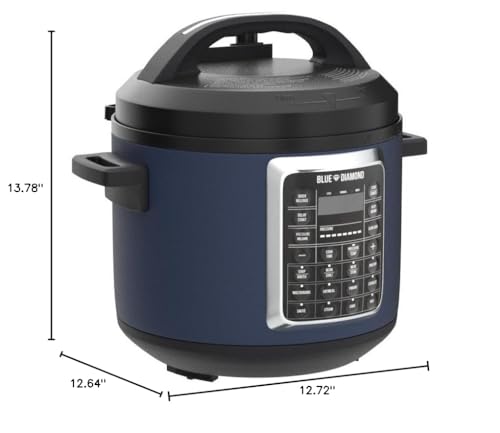 Blue Diamond Ceramic Nonstick, 16-in-1 6QT Electric Pressure Cooker, Slow Cooker, Rice Cooker, Yogurt Maker, Saute, Steamer and More, Programable, Dishwasher Safe Pot, PFAS-Free, Blue