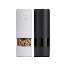 WJWJW Electric Salt and Pepper Grinder Set ， Rechargeable One Hand Operation Automatic Pepper Grinder and Salt Grinder with Adjustable Coarseness with Glass Body，Housewarming Gift