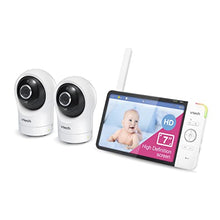 VTech RM7764-2HD Smart WiFi 2 Camera BabyMonitor, 360° Pan&Tilt, 10X Zoom, 7” HD Display & NightVision, Soothing Sounds, 2-Way Talk, Temperature & Motion Detection