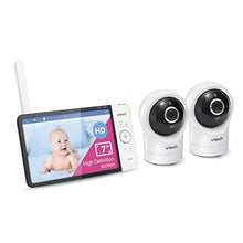 VTech RM7764-2HD Smart WiFi 2 Camera BabyMonitor, 360° Pan&Tilt, 10X Zoom, 7” HD Display & NightVision, Soothing Sounds, 2-Way Talk, Temperature & Motion Detection