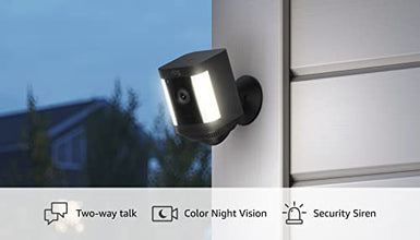 Like-New Ring Spotlight Cam Plus, Battery | Two-Way Talk, Color Night Vision, and Security Siren (2022 release) - Black