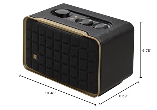 JBL Authentics 200 - Retro Style Smart Home Speaker with Built in Wi-Fi, Bluetooth and Voice Assistants, Alexa and Google Assistant, Multi-Room Playback, Automatic self tuning