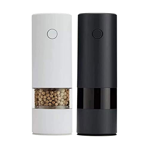 LEONYS Electric Pepper Grinder Set of 2, Automatic Salt and Pepper Mill Grinder, Battery Powered, 5 Gears Adjustable Coarseness