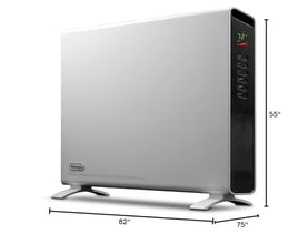 DeLonghi Convection Panel Heater, Full Room Quiet 1500W, portable electric heater is freestanding/easily wall mounted. Energy Saving, quick heat distribution, timer, white, HCX9115E