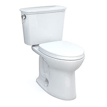 TOTO Drake Transitional Two-Piece Elongated 1.28 GPF Universal Height TORNADO FLUSH Toilet with CEFIONTECT, Cotton White - CST786CEFG#01