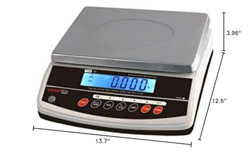 VisionTechShop TVD-6 Digital Bench and Counter Scale, Lb/Oz/Kg/g Switchable, 6lb Capacity, 0.001lb Readability, Counting and Percentage Mode, Single Display, NTEP Legal for Trade, CC# : 20-032