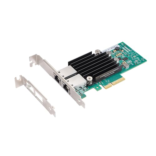 XikeStor 10Gb PCIe Network Card with Intel X550-T2 Chip, 10GBe Dual RJ45 Network Adapter NIC, PCIe v3.0 X4, PCI Express Gigabit Ethernet Card for Windows/Ubuntu/Linux/VMware/Freebsd/Synology