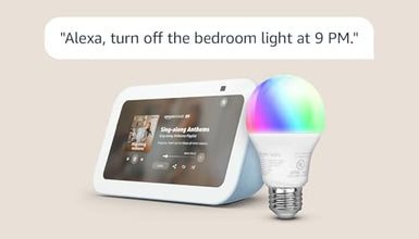 Echo Show 5 with Amazon Basics Smart Color Bulb