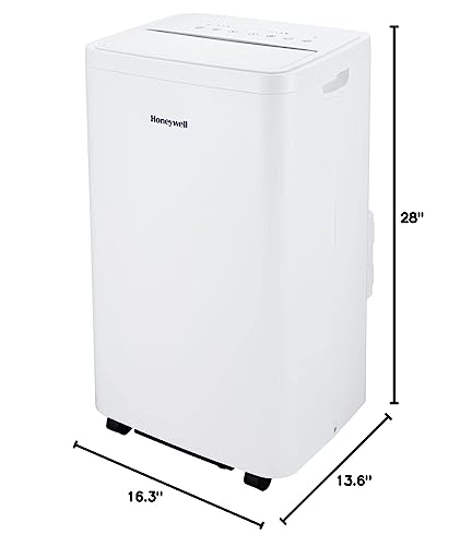 Honeywell 12,000 BTU Portable Air Conditioner for Bedroom, Living Room, Office, Kitchen, 115V, Cools Up to 550 Sq. Ft. with Remote Control, Dehumidifier and Fan, Quiet Operation, White