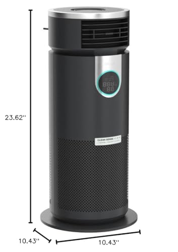 Shark 3 in 1 Air Purifiers for Home, Bedroom, or Office with HEPA Filter, Small Space Heater and Fan Combo, Filters Smoke, Covers up to 500 Sq Ft, Clean Sense Technology, Heat, Cool and Purify, HC452