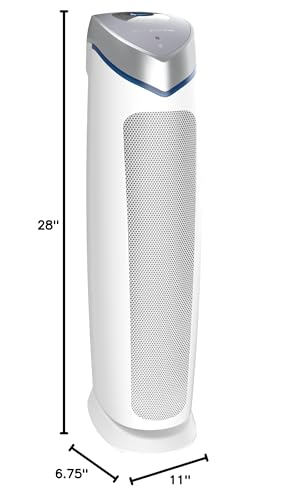 GermGuardian Air Purifier with Genuine HEPA 13 Pet Pure Filter, Removes 99.97% of Pollutants, Covers Large Rooms up to 915 Sq. ft. in 1 Hour, UV-C Light Helps Reduce Germs, 28", White, AC5250WPT