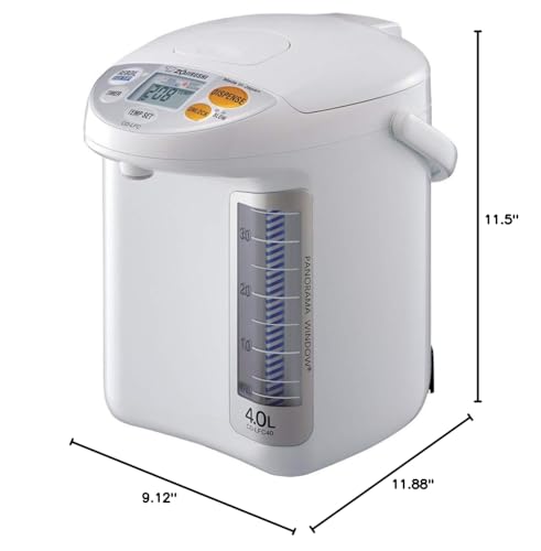 Zojirushi CD-LFC40 Panorama Window Micom Water Boiler and Warmer, 135 oz/4.0 L, White