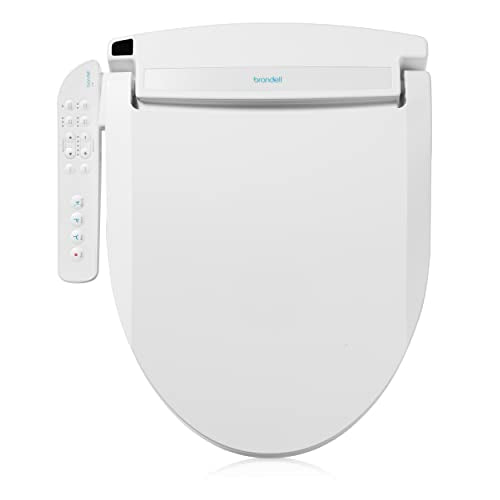 Brondell LT89 Electric Bidet Toilet Seat, Fits Elongated Toilets, White – Side Arm Control, Warm Water Wash, Strong Wash Mode, Stainless-Steel Nozzle, Nightlight and Easy Installation