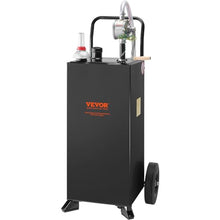 VEVOR 30 Gallon Gas Caddy - Portable Fuel Storage Tank with 2 Wheels & Manual Transfer Pump, Diesel & Gasoline Fuel Container for Cars, Lawn Mowers, ATVs, Boats, Black