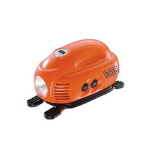 BLACK+DECKER ASI200 8.27 bar / 120 PSI Compressor with 12 V Cigarette Lighter Socket Digital Display Automatic Shut-Off with 3 Valve Attachments 3.1 m Cable