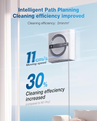 ECOVACS Winbot W2 Omni Portable Window Cleaning Robot, Intelligent Cleaning with Three-Nozzle Wide-Angle Spray Technology, Win SLAM 4.0 Path Planning, Deep Edge Cleaning, 5500Pa Suction Power