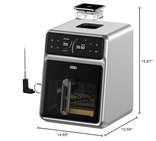 Dreo ChefMaker Combi Fryer, Cook like a pro with just the press of a button, Smart Air Fryer Cooker with Cook probe, Water Atomizer, 3 professional cooking modes, 6 QT