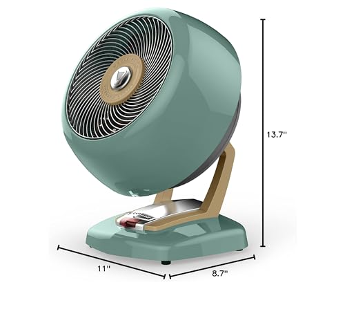 Vornado VHEAT Vintage Metal Heater, Whole Room Circulation, Adjustable Thermostat, Green