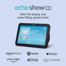 Like-New Amazon Echo Show 8 (newest model), With Spatial Audio, Smart Home Hub, and Alexa, Charcoal