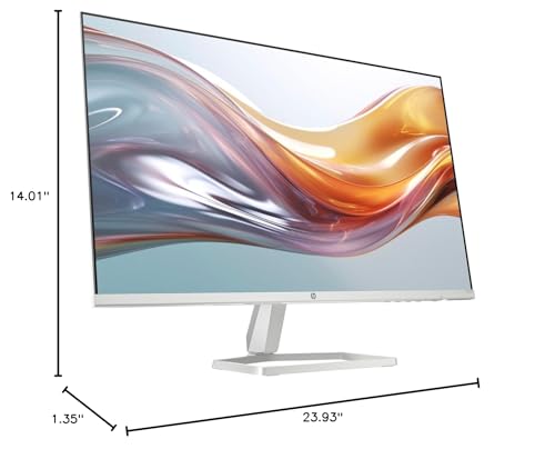 HP 527sw Monitor (Replaces Model m27fw) with 75Hz IPS, 27 inch FHD, Anti-Glare,Flicker-Free, 300 nits Display, Adjustable tilt,1 VGA, 2 HDMI, 99% sRGB Color, (2025 Model), w/Dockztorm Hub