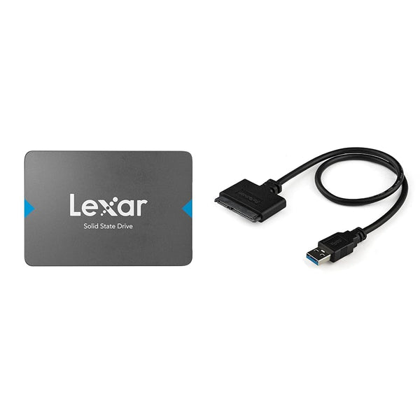 Lexar NQ100 1.92TB 2.5" SSD & StarTech.com SATA to USB Cable - USB 3.0 to 2.5" SATA III Hard Drive Adapter