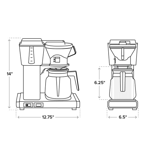 Technivorm 59691 KB Coffee Brewer, 40 oz, Brushed silver , 6.5"D x 12.75"W x 14"H