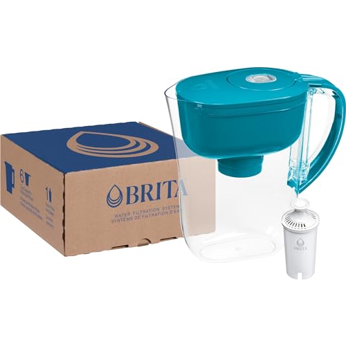 Brita Metro Water Filter Pitcher with SmartLight Change Indicator, BPA-Free, Replaces 1,800 Plastic Water Bottles a Year, Lasts Two Months, Includes 1 Filter, Small - 6-Cup Capacity, Turquoise