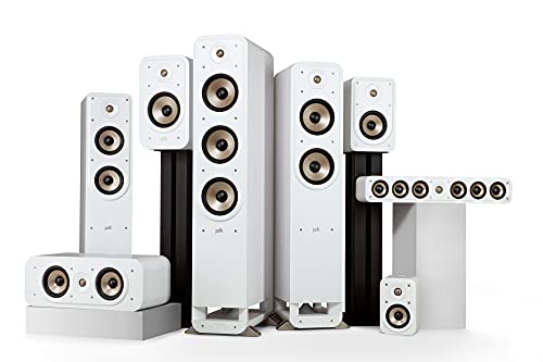 Polk Signature Elite ES10 Surround Loudspeaker - Hi-Res Audio Certified, Dolby Atmos & DTS:X Compatible, 1" Tweeter & 4" Woofer, Power Port Technology for Effortless Bass (Pair, Elegant White-Washed)