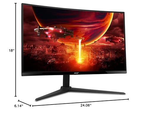 Acer Nitro 27 Inch 1500R Curved Zero-Frame Full HD (1920 x 1080) Gaming Monitor | AMD FreeSync Premium | Up to 280Hz Refresh | 1ms VRB | 1 x Display Port 1.4 and 2 x HDMI 2.0 Ports | XZ270