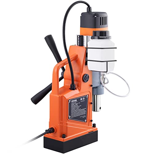 VEVOR Magnetic Drill, 1550W 2" Boring Diameter, 2922lbf/13000N Portable Electric Mag Drill Press with Variable Speed, 500 RPM Drilling Machine for any Surface Home Improvement Industry Railway