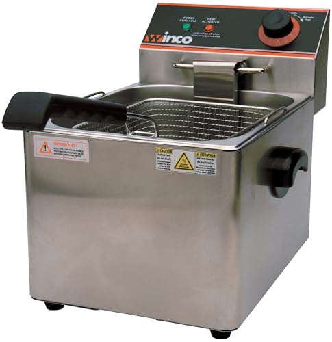 Winco EFS-16 Deep Fryer, electric, countertop single well, Silver, 16.14 x 9.65 x 13.58 inches