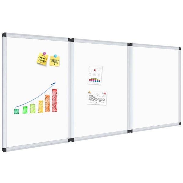 VIZ-PRO Magnetic Dry Erase Board, 48 X 24 Inches, 3 Pack, Silver Aluminium Frame