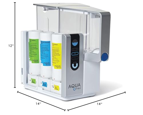 AquaTru Classic Alkaline Countertop Water Filter System for PFAS & Other Contaminants with 4-Stage Ultra Reverse Osmosis Technology (No Plumbing or Installation Required) | BPA Free