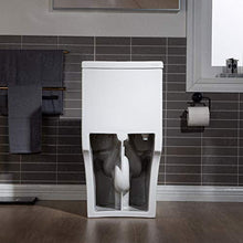 WOODBRIDGE T-0045 Modern One Piece Elongated High Effiency Toilet with Manual Operated Soft-Closed Bidet Seat, White