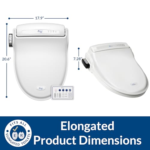 Bio Bidet BB1000 Electric Bidet Toilet Seat, Warm Water with Air Dryer, Heated Seat with Slow Close Lid, Remote Control, Elongated White