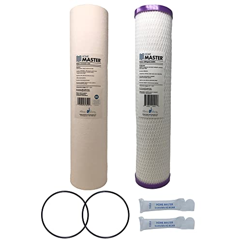 Home Master Whole House 4-Layer Sediment 25 Down to 1 Micron, Radial Flow Catalytic Carbon, 2 orings & Grease, 20gpm, Replacement Filter Set CsetBB2SmgRFCC 20x4.5