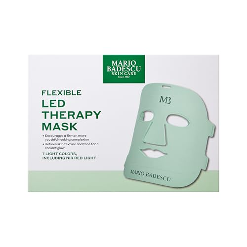 Mario Badescu Flexible LED Therapy Mask with 7 Light Colors and NIR Red Light Therapy for Face, 62 LED Lights for Gentle, Non-Invasive Facial Skin Care, Firms, Brightens & Refines Complexion