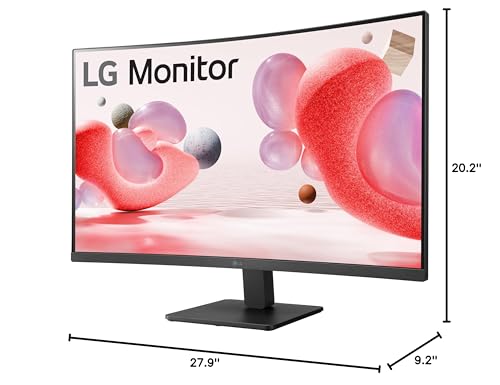 LG 32MR50C-B Curved Monitor 32-Inch FHD 100Hz AMD FreeSync OnScreen Control Dynamic Action Sync Black Stabilizer Tilt Stand (HDMI) - Black