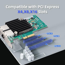 XikeStor 10Gb PCIe Network Card with Intel X550-T2 Chip, 10GBe Dual RJ45 Network Adapter NIC, PCIe v3.0 X4, PCI Express Gigabit Ethernet Card for Windows/Ubuntu/Linux/VMware/Freebsd/Synology