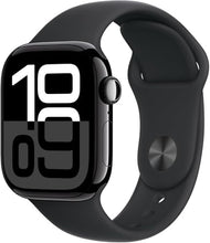 Apple Watch Series 10 [GPS, 42mm] - Jet Black Aluminum Case with Black Sport Band, S/M (Renewed)