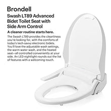 Brondell LT89 Electric Bidet Toilet Seat, Fits Elongated Toilets, White – Side Arm Control, Warm Water Wash, Strong Wash Mode, Stainless-Steel Nozzle, Nightlight and Easy Installation