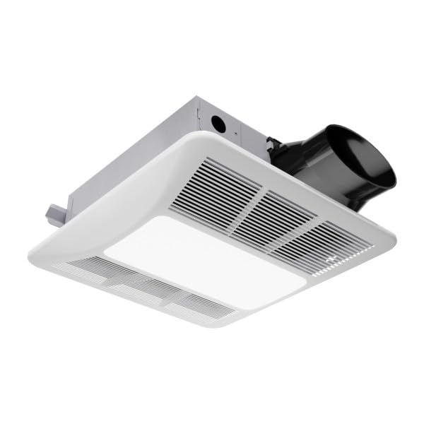 ANZZI Exhaust Fan 100 CFM 1.5 Sones Bathroom Exhaust Fan with LED Light & Humidity Sensor, Ceiling Mount (White)