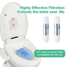 Smart Heated Bidet Toilet Seat, Unlimited Warm Water, Warm Air Dryer, Multiple Cleaning Modes Feminine Washing, Soft Closed Toilet Lid, Night Light ，With Toilet Filter