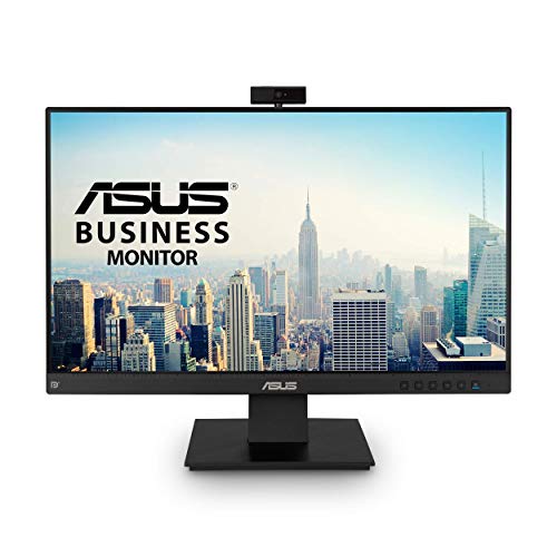 ASUS BE24EQK 23.8” Business Monitor with 1080P Full HD IPS, Eye Care, DisplayPort HDMI, Frameless, Built-in Adjustable 2MP Webcam, Mic Array, Stereo speaker, Video Conference,BLACK