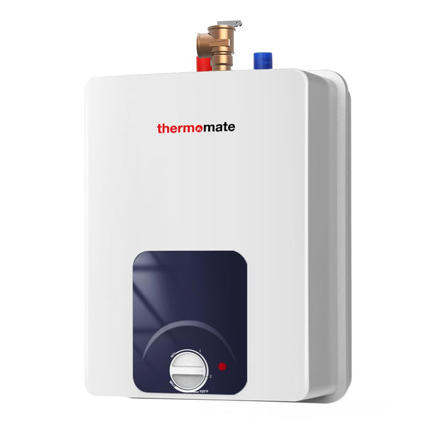 thermomate Mini Tank Water Heater Electric, ES250B 2.5 Gallon Point of Use Under Sink Water Heater, 120V Corded Wall or Floor Mounted, UL Listed