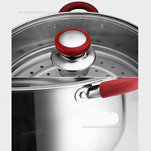 Steamer Pot Soup Pot Hot Pot Anti-Scalding Double Bottom Thickened Stainless Steel Super Large Steamer Cookware Pot Steamer Set/34Cm (Size : 30cm)