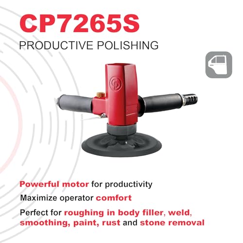 Chicago Pneumatic CP7265S - Air Rotary Sander Tool, Home Improvement, Woodworking Tools, Polisher, Rust Removal, Vertical Rotary Tool, Heavy Duty, 7 Inch (180 mm), 0.67 HP / 500 W, One Size, Factory